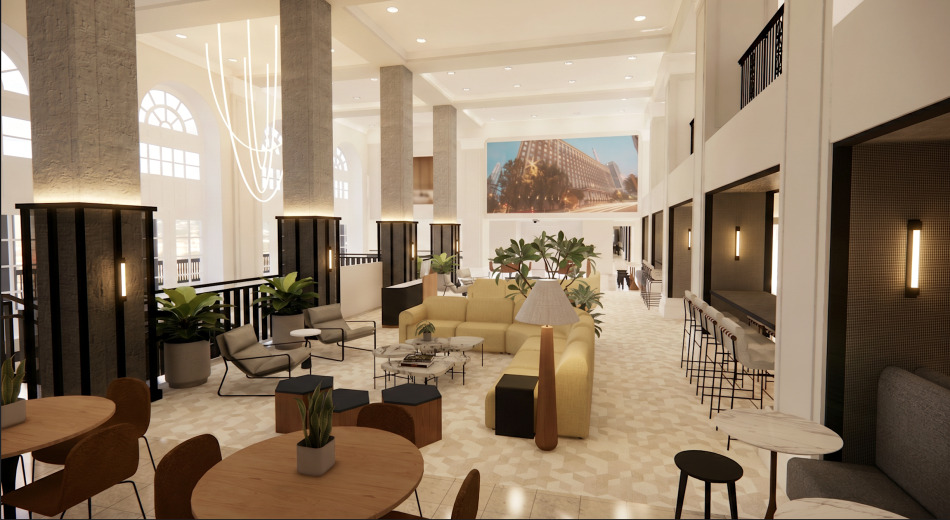 Rendering of the proposed Biltmore lounge.