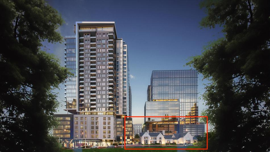 Rendering showing Patterson House within Spring Quarter.