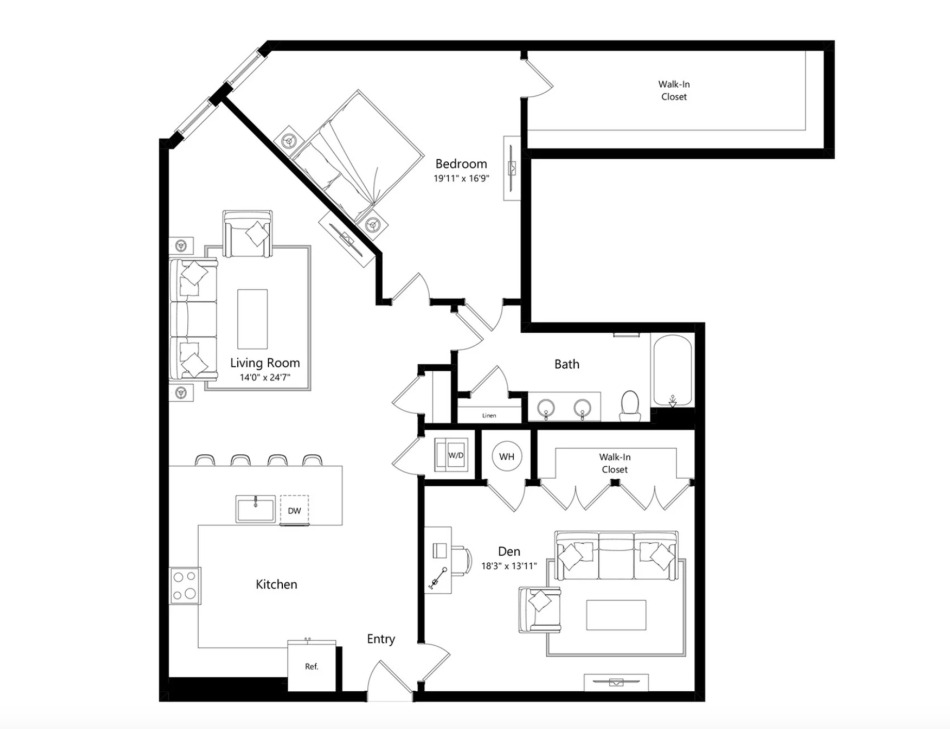 Apartment floor plan at Prelude, part of Medley.