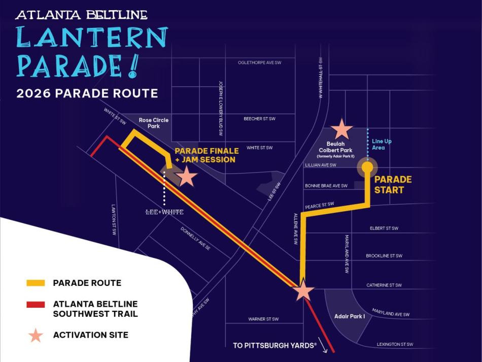 2026 Atlanta Beltline Lantern Parade Route