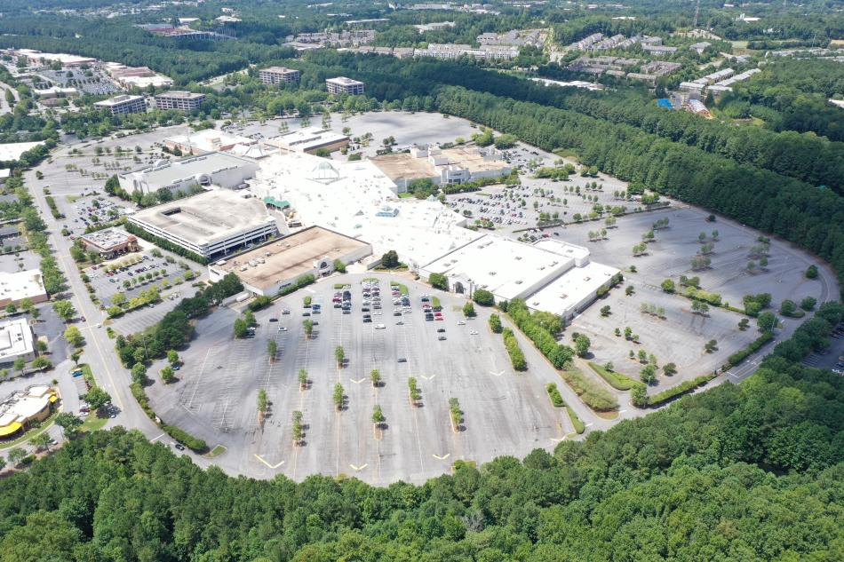 Recent aerial photo of North Point Mall in Alpharetta.