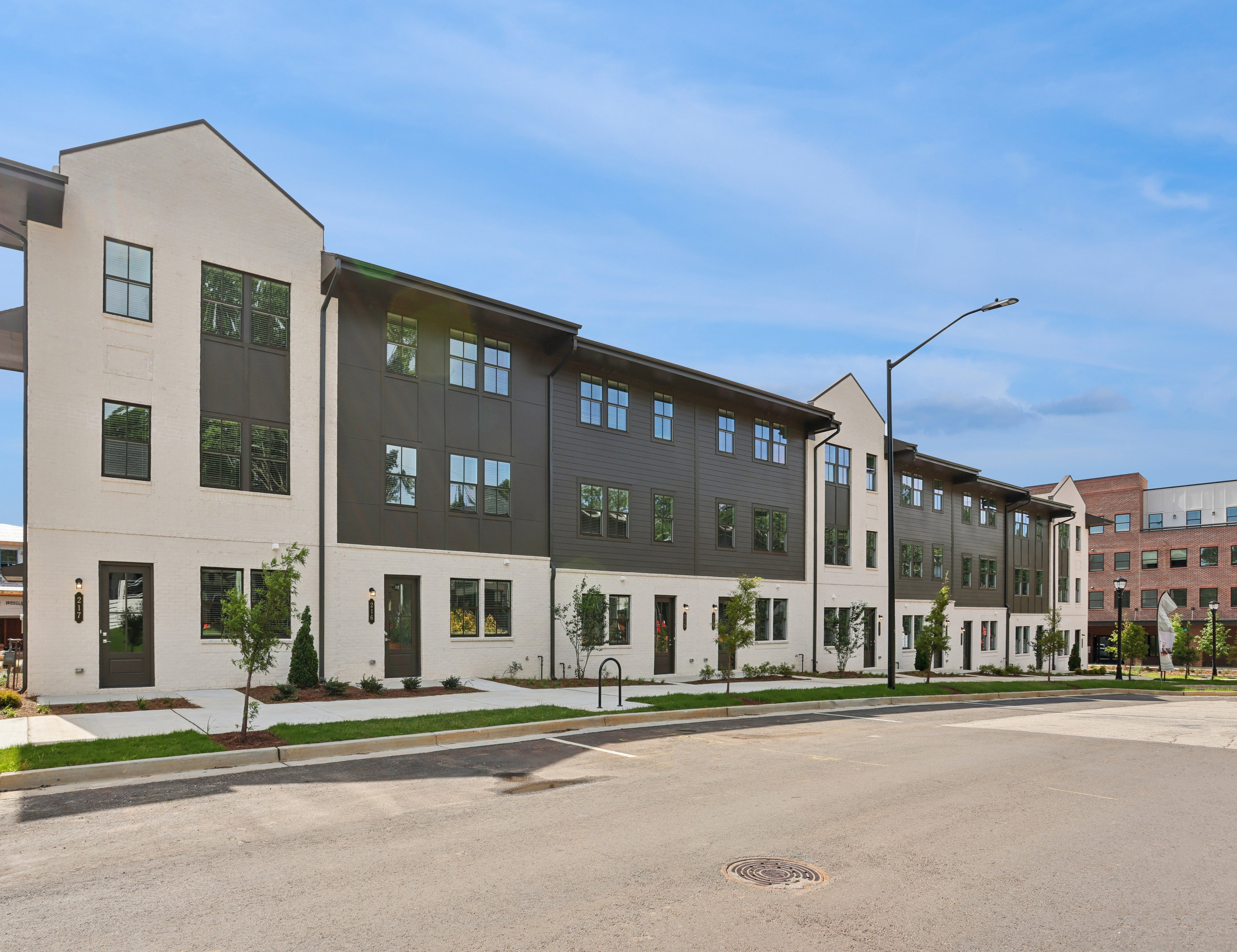 A row of townhomes at The Garrison.