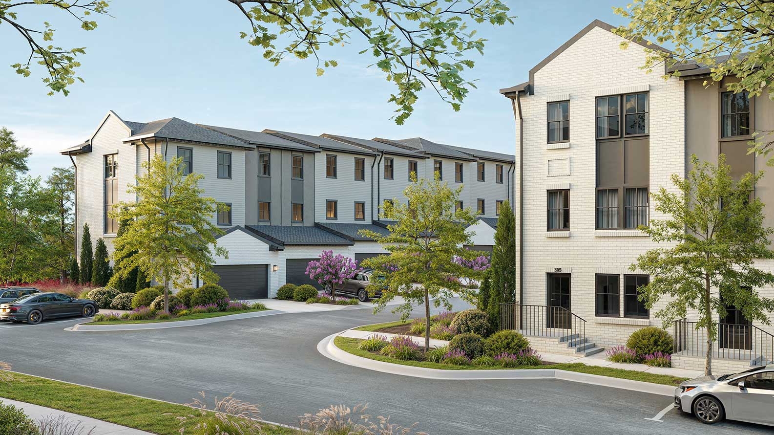 Rendering of The Garrison townhomes.