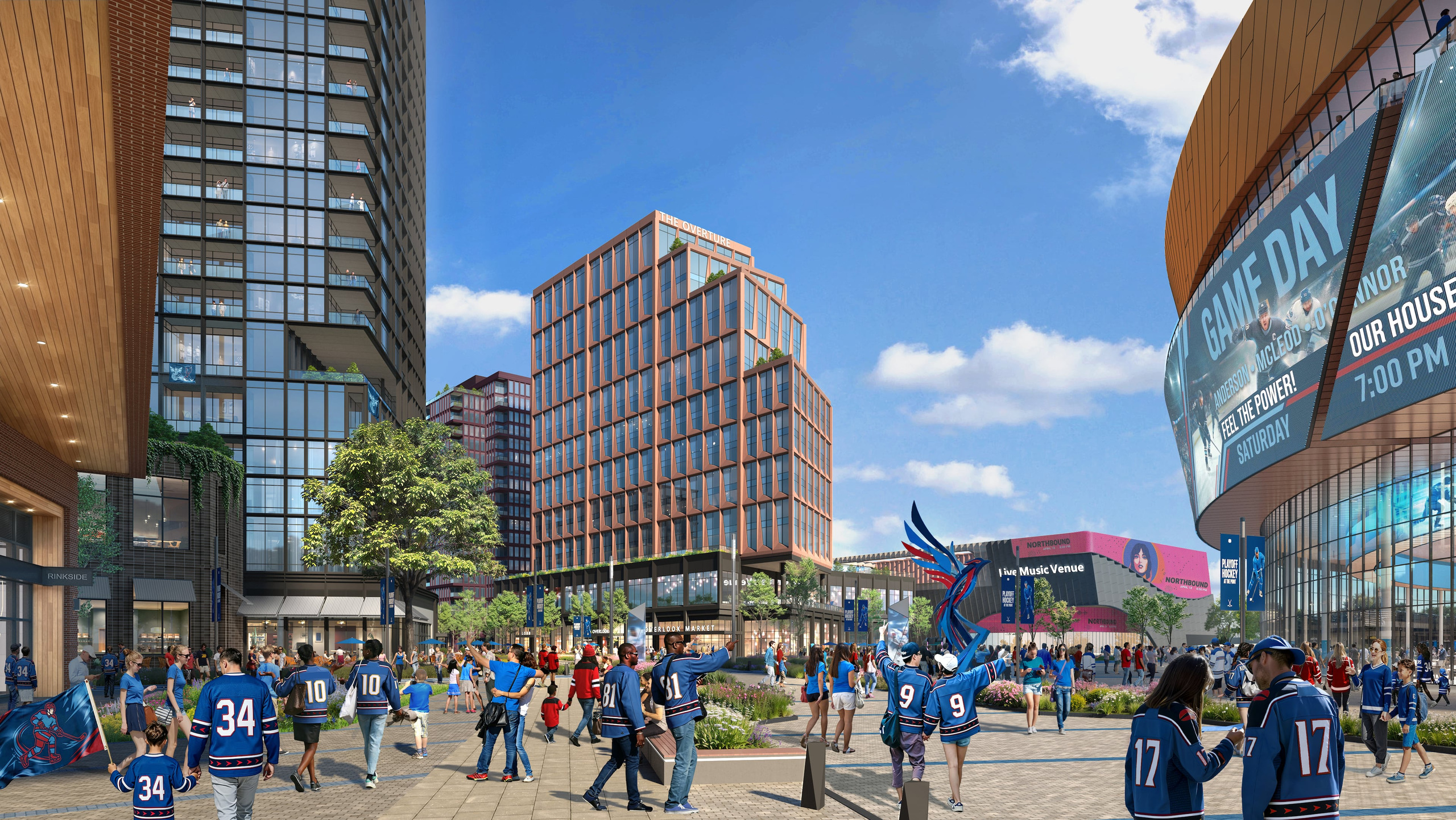 Rendering of the proposed North Point arena entrance.