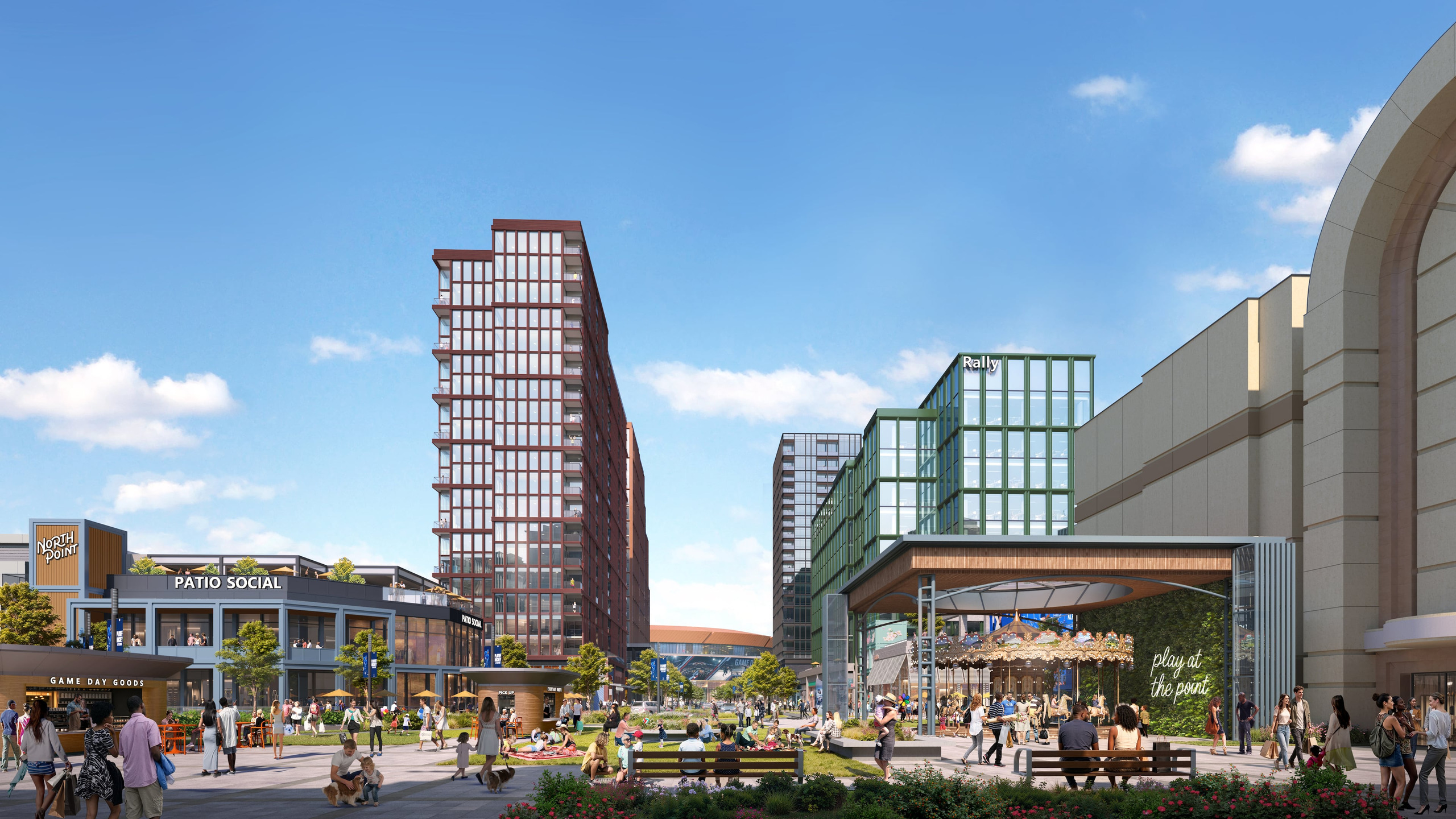 Street-level rendering of the proposed North Point district.