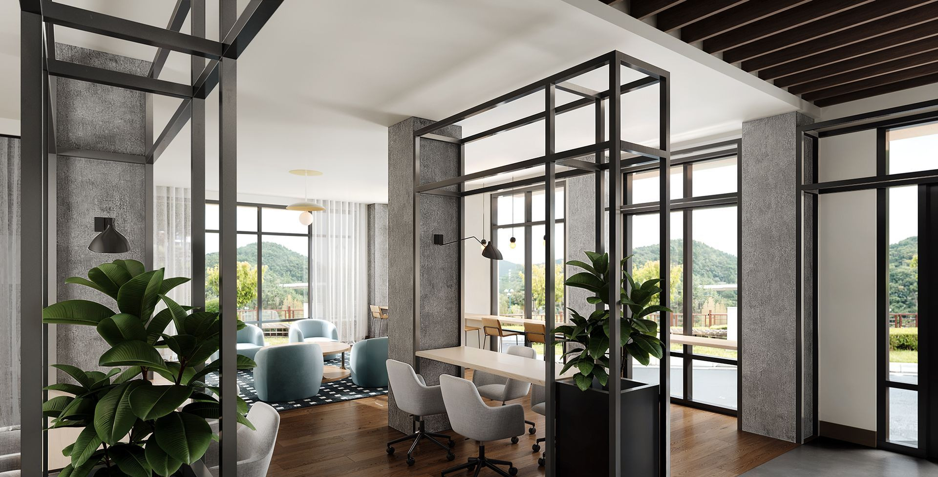 Rendering of the Woodrow House workspace.