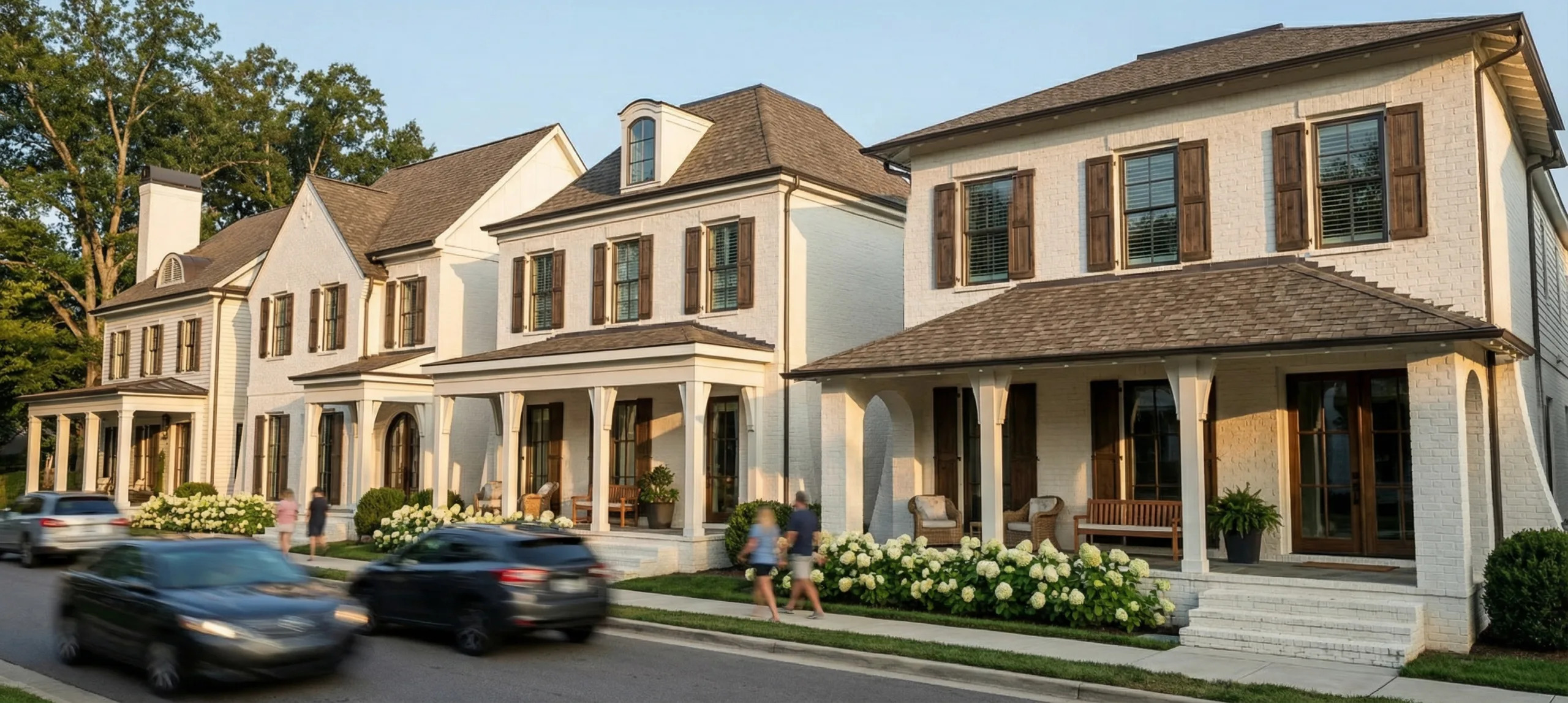 Rendering of Grove Park Village homes and front porches.
