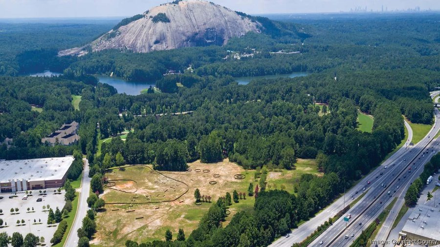Aerial photograph of the Mountain Marketplace site near U.S. Highway 78.