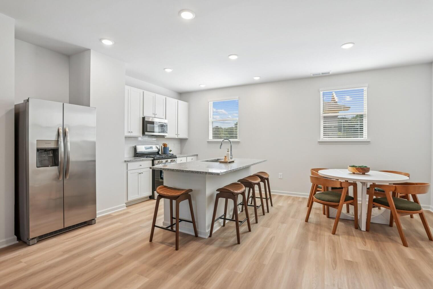 Kitchen and dining area in a Garrison apartment.