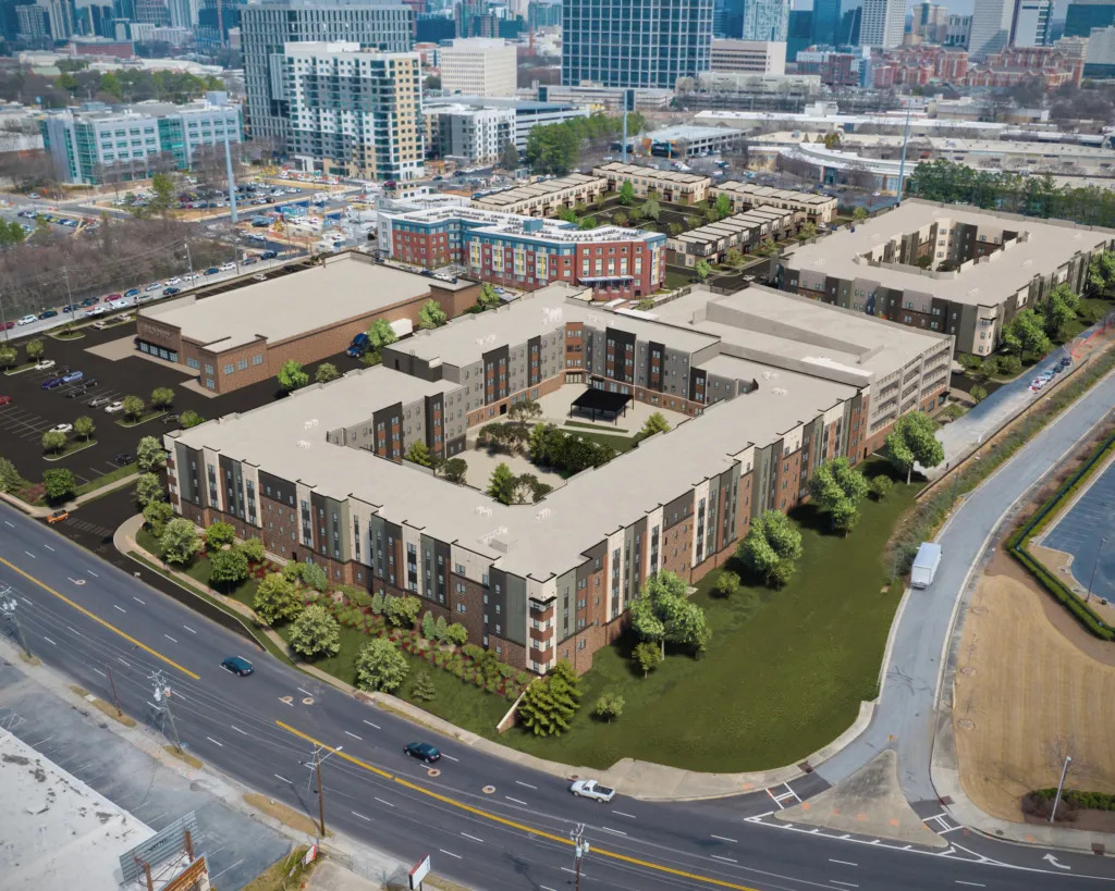 Aerial rendering of Legacy at Herndon Square.