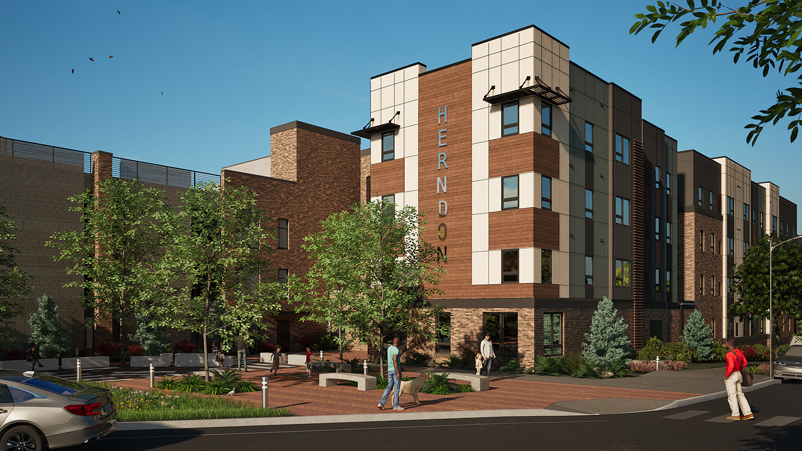 Rendering of the Legacy at Herndon Square entrance.